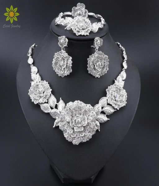 

exquisite dubai silver color jewelry sets nigerian wedding women accessories jewelry set african beads costume jewelry set4575896, Slivery;golden
