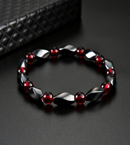 

health magnetic hematite bracelet ed beaded strands wristband bangle cuff for women men power healthy fashion jewelry 1625473318896, Black
