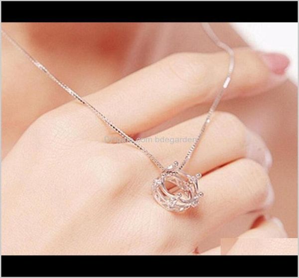 

necklaces pendants drop delivery 2021 princess pendant swiss women crystal jewelry box chain crown necklace ps1117 f6rto6429520, Silver