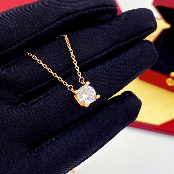 

pendant necklaces one diamond four claw drill titanium steel designer for women head of an ox luxury jewlery gifts woman girl gold silver ro