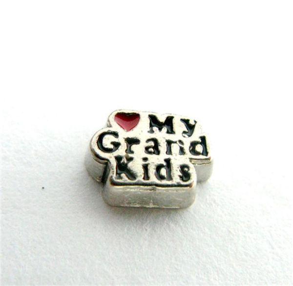 

new design fc950 floating locket charms 10pcs i love grand kids floating living locket as gift wholes 8543986, Blue;slivery
