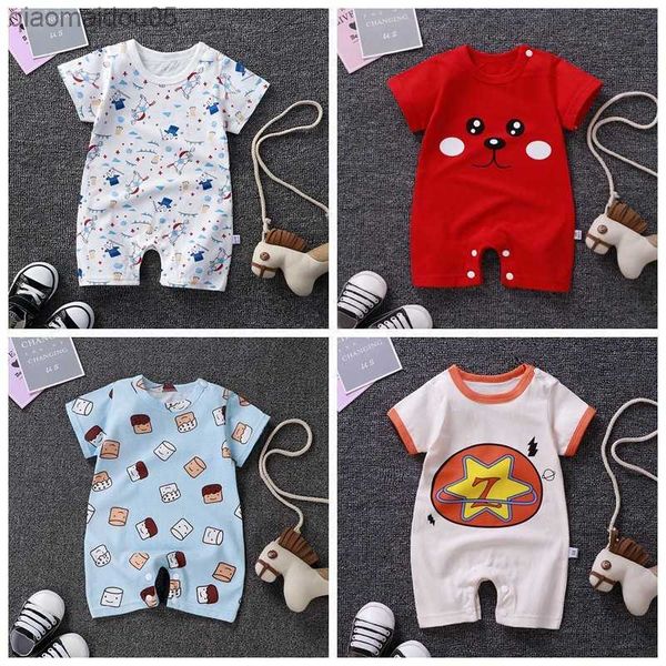 

summer thin baby pajamas cotton short sleeves baby onesie newborn clothes baby romper children wear infantil jumpsuit l230712, Blue