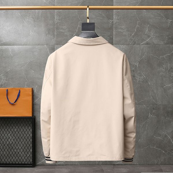 

french luxury men's fashion designer jacket stand-up collar windbreaker coat trench letter embroidered badge jacket autumn outdoor casu, Black;brown