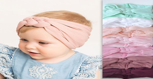 

nylon baby headbands for girls ed cross knot headwraps turban elastic soft hairbands hair accessories7124746, Slivery;white