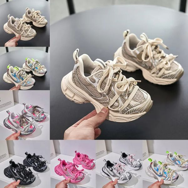 

designer shoes kids casual boy girls fashion youth sneakers party platforms daddy toddler leather foam runners childrens sports shoes size 2, Black