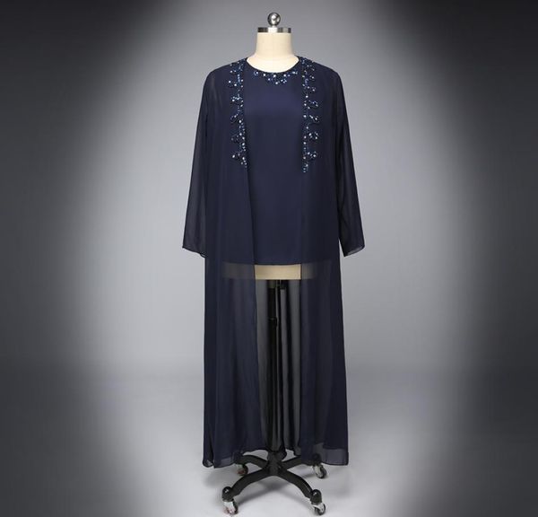 

graceful pant suits for mother of the bride wedding party 2016 new plus size long sleeves chiffon sequins crystals formal evening 8227779, Black;red