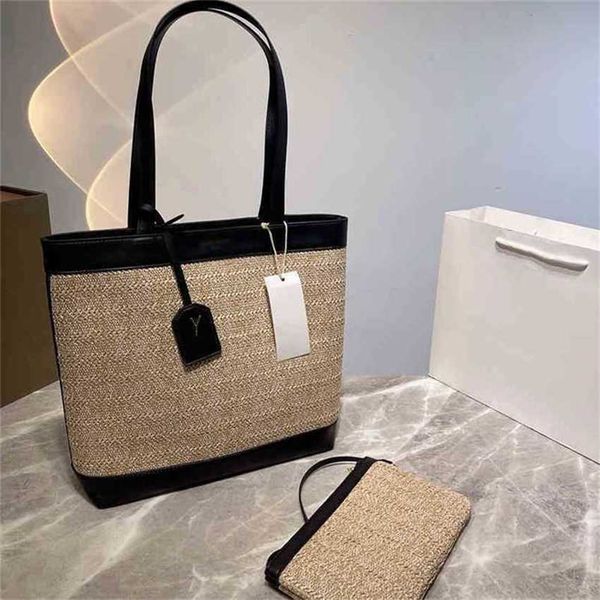 

trendy women shopping bags large capacity woven handbag designer handbags vintage vacation beach bag crossbody purses 220721