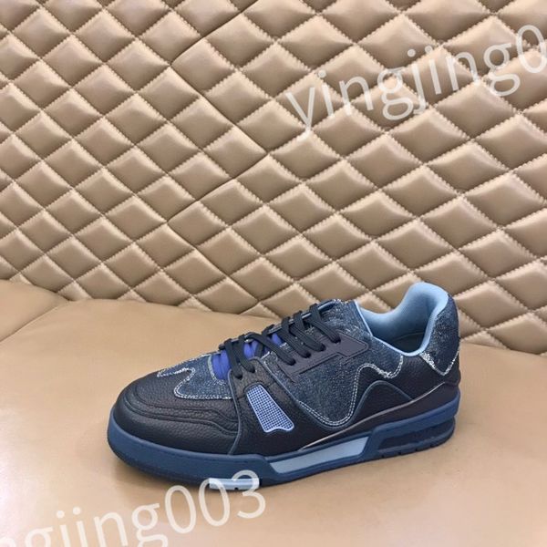 

designer sneakers classic men trainer casual shoes vintage platform trainers denim shoes rubber canvas leather sneaker rd220803, Black