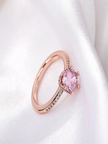 

pink sparkling crown solitaire band ring fit jewelry engagement wedding lovers fashion ring6900512, Silver