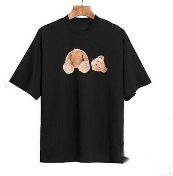 

ss mens women teddy bear printed t-shirts black white pink tee men womens palm short sleeve tees designer cotton clothesffv, White;black