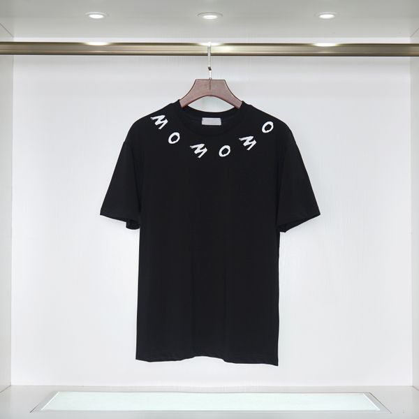 

paris 2023 designer men's t-shirt round neck head cover lined casual clothing chest print letter shirt pure cotton short sleeve men&#03, White;black