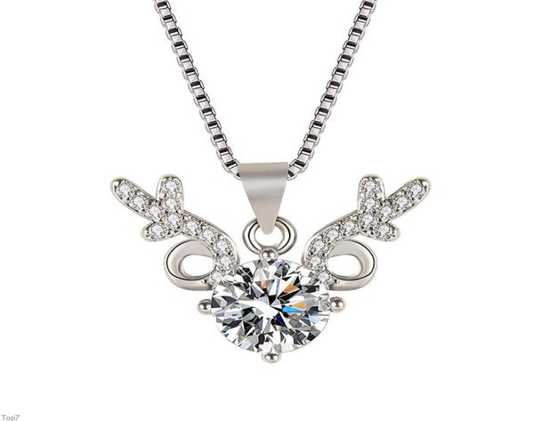 

crystal womens necklaces pendant clavicle chain gold silver plated9042780