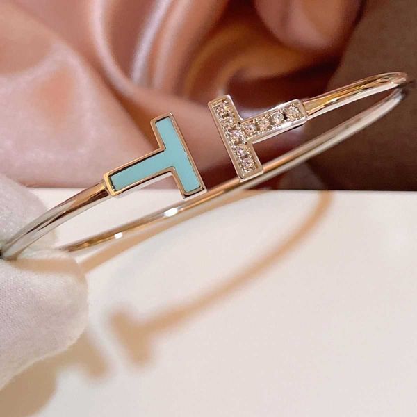 

v gold tiffay double t bracelet white fritillary style diamond fashion versatile bracelet network popular same gift, Black