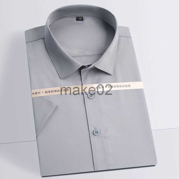 

men's casual shirts men's soft smooth material noniron dress shirt pocketless design comfortable summer casual short sleeve formal, White;black