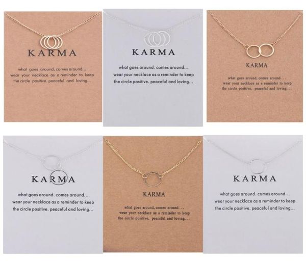 

open circle necklace double circles necklaces three circle alloy pendant karma jewelry gifts4044577, Silver