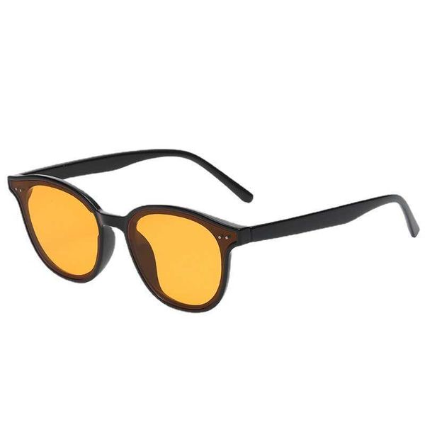 

new gm l style oval small frame jump di mesh red orange sunglasses, White;black