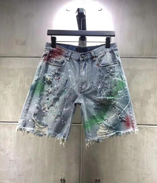 

mens short jeans design summer french solid classic style fivesta pants zebra fluorescent stripe fashion designer sz 4012430, Blue