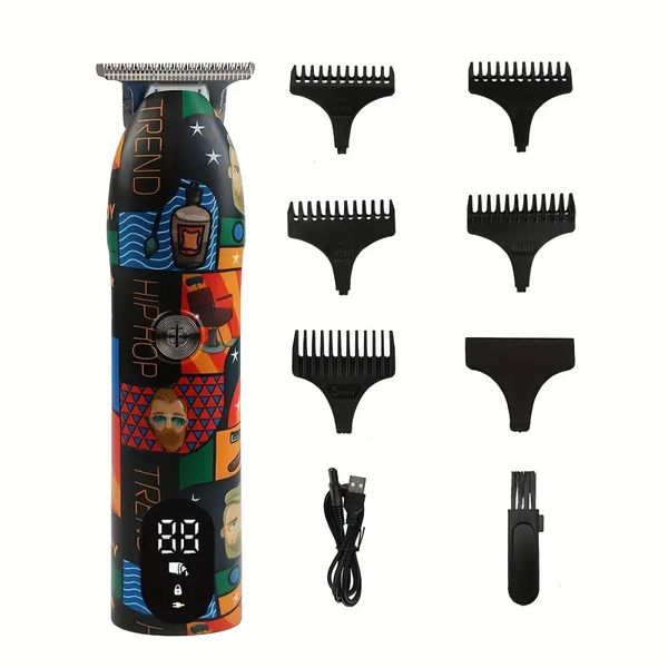 

upgrade your haircut with the lk-1923 household oil head engraving hair clipper