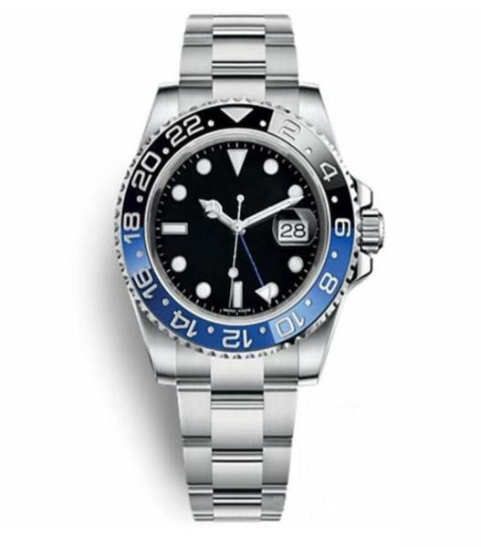 

men watch 3866 wristwatch blue black ceramic bezel stainless steel 40mm watchc 116710 automatic gmt mechanical movement limited ju3365225