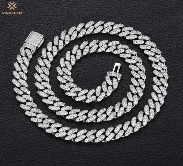 

chains vinregem hip hop rock 925 sterling silver created moissanite gemstone party miami cuba chain necklace fine jewelry wholesal9383693
