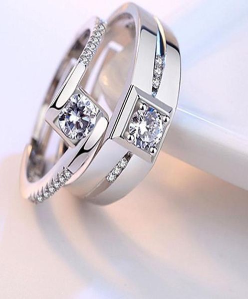 

lover couple diamond ring adjustable engagement wedding rings women men fashion jewelry will and sandy9253331, Golden;silver