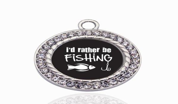 

i039d rather be fishing circle charm vintage heart charms pendants fashion charm necklace for women men diy jewelry9628239, Bronze;silver