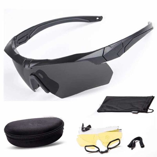 

outdoor tactical goggles shooting cs riding mountaineering polarized lenses safety glasses military bulletproof glasses, Blue