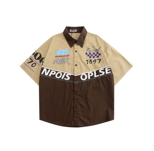 

short sleeve shirts summer loose halfsleeve men012343311016, White;black