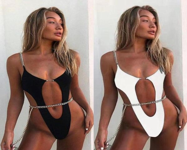 

gold chain swimsuit ins fashion hollow bikini women outdoor beach swimwear padded bra bikinis female swim bathing suit31969528896681