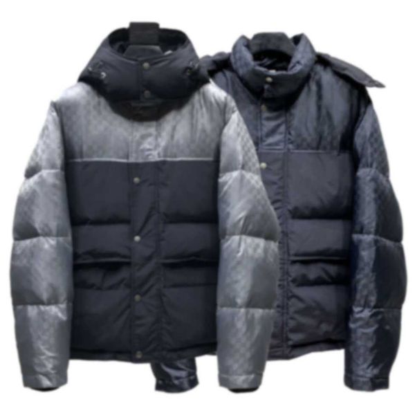 

famous luxury man down jackets canada north winter coat bread jacquard contrast stitching detachable hood suit comfortable and warm jacket m, Black