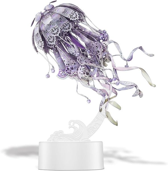 

piececool 3d metal puzzle nightlight model of purple jellyfish craft collection brain teaser stress relief toys handmade entertainment for a