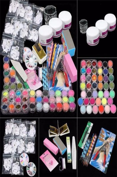 

whole colorwomen 37 in 1 professional manicure set acrylic glitter powder french nail art decor tips set 160927 drop 2734848