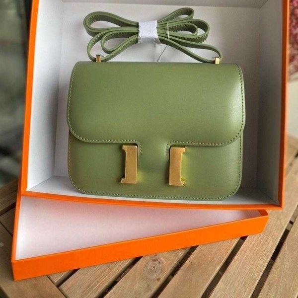 

classic h-button kangkang bag flight attendant fashionable layer cowhide single shoulder crossbody tofu small square women's handbag