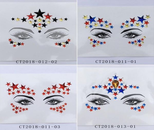 

body face art flash forehead gems tattoo stickers women prom easy use diy adhesive eye crystal temporary decor jewel paste 10cpss6484163