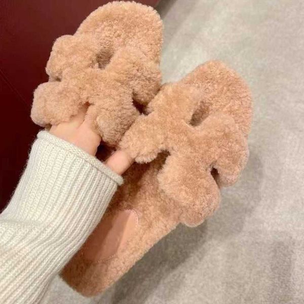 

sandal of wear h wool bear designer oran winter dsigner furry slipper shoes slippers autumn and teddy 2023 daily h women's flat bottom