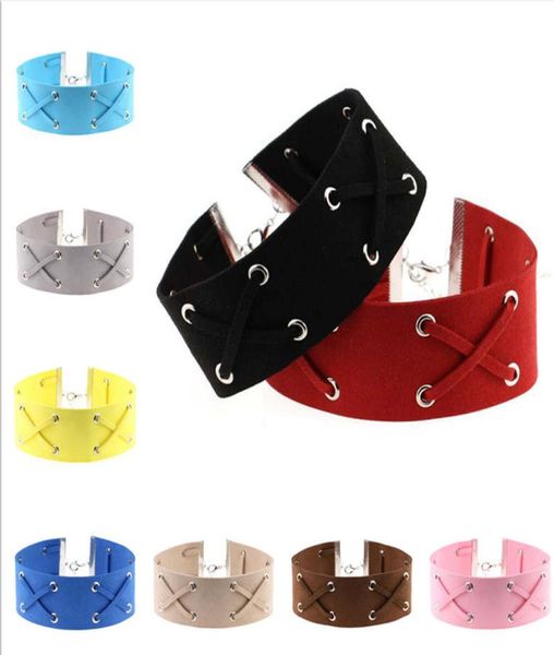 

women's velvet wide velvet band tie neck chain neck band collar collar bone necklace dan238 mix order necklaces chokers7368326, Golden;silver