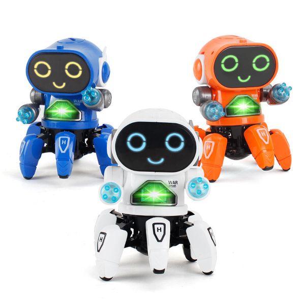 

Electric/RC Animals Dance Toy Intelligent Mini Walking Singing Dancing RC Robot Led Light Kids Educational Toys Gift 230808, White