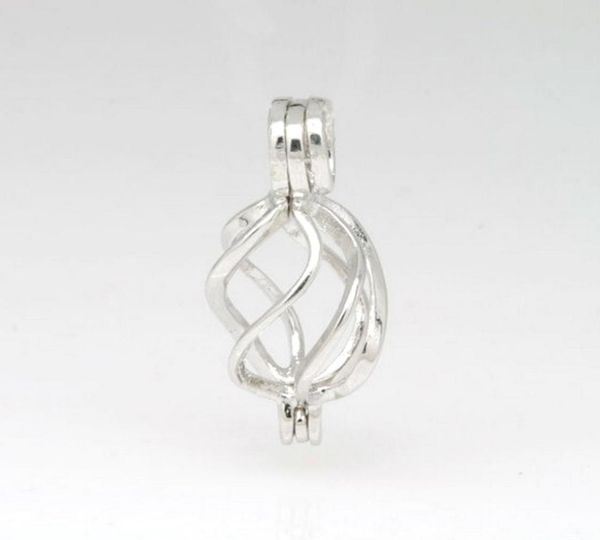 

925 silver ed cage locket sterling silver pearl crystal gem bead cage pendant mounting for diy fashion jewellery charms1465941