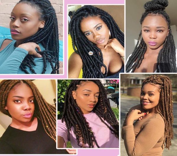 

1packslot dreadlocks crochet braids soft faux locs crochet hair synthetic braiding hair bomba dreadlocks faux locs soul 18inch go7978905, Black