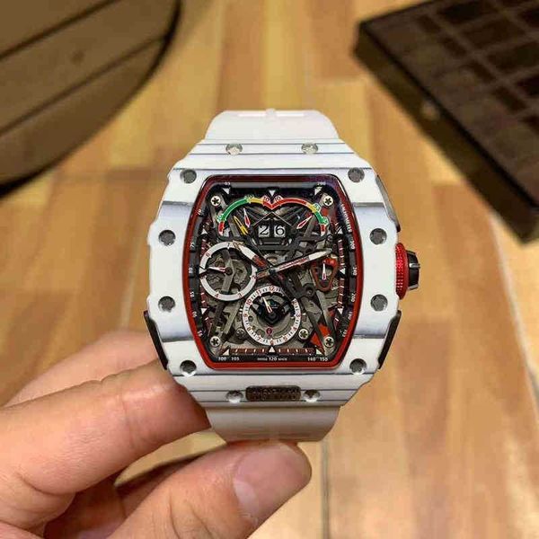 

wine barrel leisure businwatchess richa watchwatches 50-03 automatic mechanical millers carbon fiber white tape mens wristwatchwatches clock