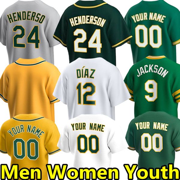 

custom baseball jerseys rickey henderson reggie jackson esteury ruiz aledmys diaz nick allen brent rooker seth brown shea langeliers men wom, Blue;black