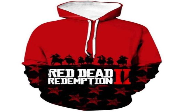 

game style 3d printing hoodies red dead redemption 2 men039s casual hip hop pullover hooded swearshirt trendy autumn winter hoo3362001, Black