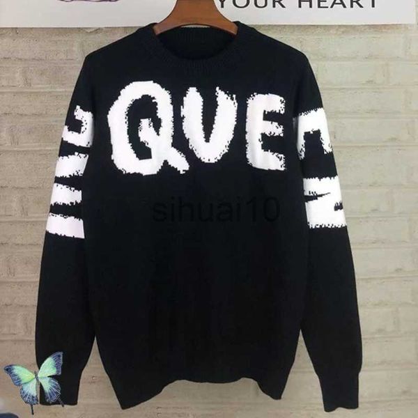 

men's sweaters 2023 fall winter men women couple knitting mcqueen sweater j230808, White;black