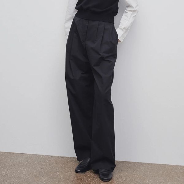 

women s pants s 2023 autumn women 100 cotton high waist slim casual 230808, Black;white