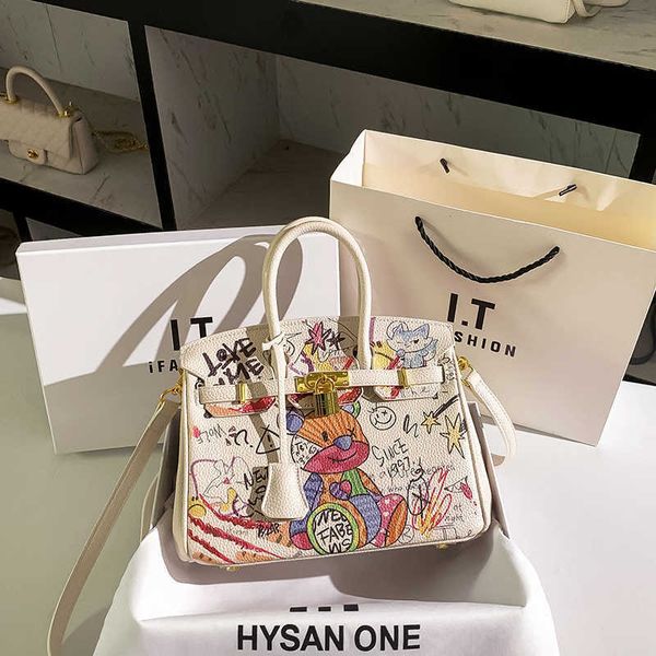 

original edition real leather h ermes brikiss handbags for sale genuine graffiti little bear bag womens new lychee pattern handb with real l