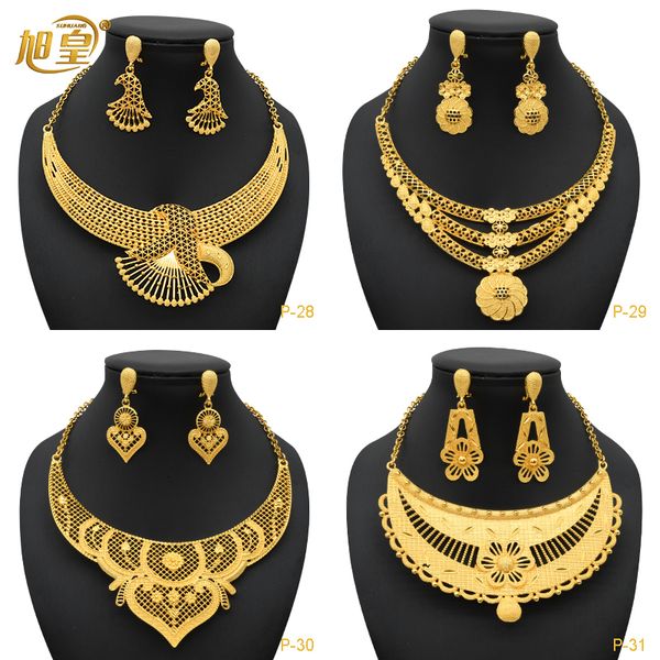 

wedding jewelry sets xuhuang france luxury plated jewelry set for women dubai bridal wedding necklace and earrings set african necklace chok, Slivery;golden
