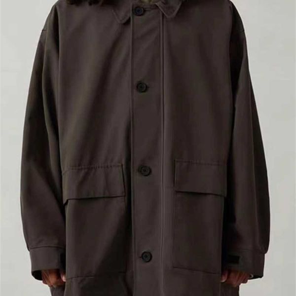 

meichao esential solid loose casual versatile button up jacket coat, Black;brown