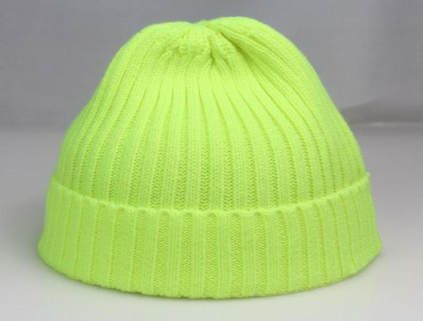 

bright plain knit beanie winter women039s hats blank crochet striped skullies cap neon yellow pink grey white9366656