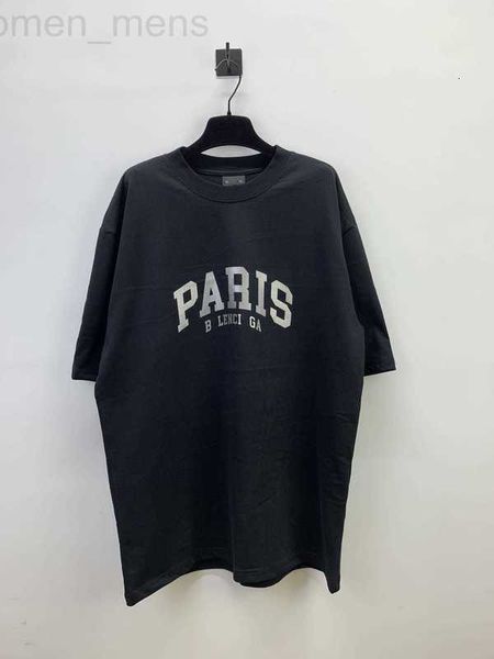 

women's t-shirt designer high edition 2023 summer new b family exclusive paris letter printing mesh red men's and short sleeve t-s, White