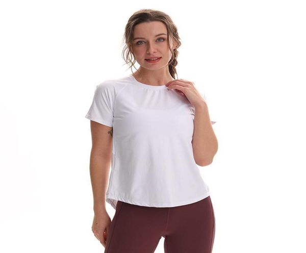 

yoga short tshirt running fitness moisture absorption sports shirt casual amatch gym clothes women tees9513968, White